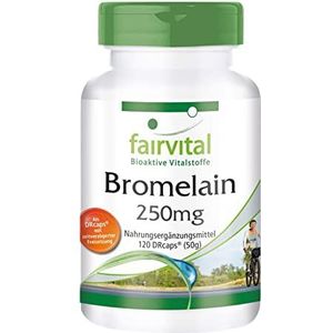 Fairvital | Bromelaïne capsules 250mg - HOOG GEDOSEERD - 1000mg per dagelijkse dosis - VEGAN - 120 DRCaps™ - 600 F.I.P. - ananas enzym
