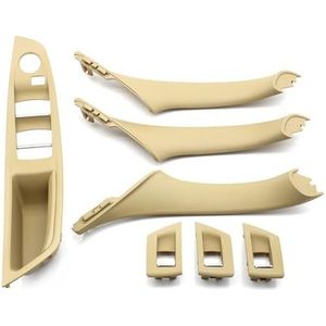 Deurklink Van Auto-Interieur Links Drive LHD Beige Zwart Koolstofvezel Auto-interieur Deurklink Pull Set Voor BMW 5 Serie Voor F10 Voor F18 523 525 528 Binnenhandgreep(Model B Beige)