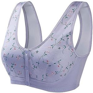 Beha's Met Voorsluiting Postoperatieve Mastectomiebeha Bras Met Borstzak For Oudere Vrouwen Draadloos Alledaagse Sportbeha's Vest (Color : Purple, Size : 40/90)