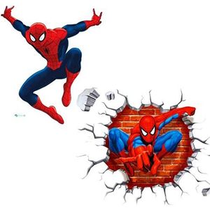 Kibi 3D-effect sticker Spiderman in muurdoorbraak gat Marvel's Spider-Man Ultimate muursticker kinderkamer Spiderman muursticker Spiderman muursticker Spiderman muursticker