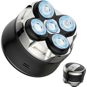 ETROBOT Koud scheerapparaat voor heren, elektrisch, kaal en waterdicht, 5D flexibel kopscheerapparaat, magnetisch zwevende kop met led-display, oplaadbaar type c MOJO 1 draadloos