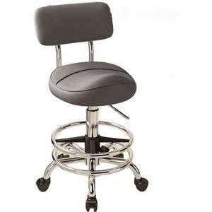 JAVPTAV Zadelstoel, zadelkruk stoel met rugleuning/voetsteun, hydraulische rollende draaibare verstelbare krukstoel, voor salons, spa's, schoonheidsmassage, tandheelkundige klinieken, thuiskantoren