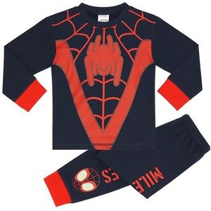 Mile Morales Spider-Man 100% katoen jongens pyjama set Spiderman, Donkerblauw, 3-4 jaar