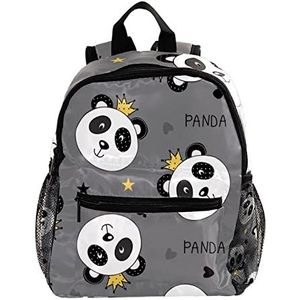 Panda Grijs Leuke Mode Mini Rugzak Pack Tas, Meerkleurig, 25.4x10x30 CM/10x4x12 in, Rugzak Rugzakken