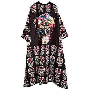 Waterdichte kapper kapper stylist Cape Haarstyling Cape Skelet, Zwart C 140x160 cm, 140x160 cm