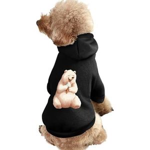 Polar Bear Ice-Cream Printed Pet Hoodie Sweatshirt Warme Puppy Pullover Winter Jas voor Kleine Medium Grote Honden Katten