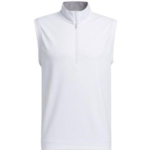 adidas Golf Men's Standard Elevated QUATERZIP Pullover Vest, White, L