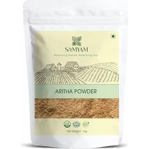 SAMYAM Aritha/Reetha (wasnoot) poeder (Sapindus Mukorossi) – 1 kg verpakking natuurlijke haar- en hoofdhuidreiniger