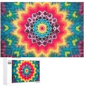 Tie Dye Mandala Houten Legpuzzels voor Volwassenen Thuis Woonkamer Decor Slaapkamer Kunstwerk Geschenken 1000 STKS