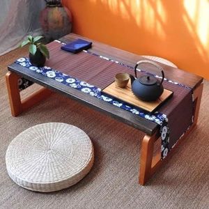 Opvouwbare salontafel, Japanse stijl tafel, draagbare lage picknicktafel houten opvouwbare thee/snack ontbijt serveertafel op bed inklapbare campingtafel vloertafel, 7 maten