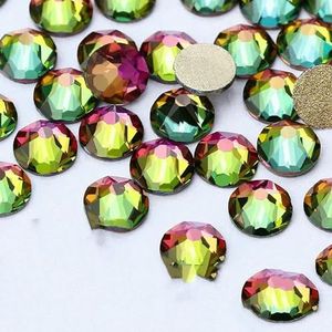 2088 DIY kristal nageldecoraties zonder hotfix, 8 grote en 8 kleine strass steentjes, platte achterkant, plaknagels voor nagelkunst, gevitraileerd, medium, SS10-1440 stuks
