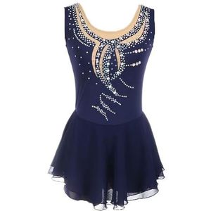 FZHQNZJF Kunstschaatsjurk Voor Dames Professionele Schaats-Performancerok Mouwloze Rolgymnastiek-Turnpakje Handgemaakte Ritmische Danskleding,A,11_13Years