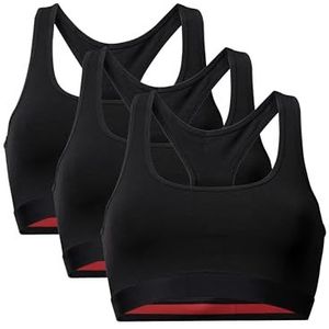 DANISH ENDURANCE Bralettes voor Vrouwen, Zonder Beugel, Biologisch Katoen, Multipack, 3-pack, Multi Zwart, 2XL