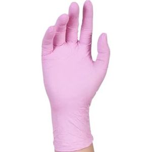 20/50/100 stuks roze nitril handschoenen, wegwerppoeder, latexvrij, tatoeage, schoonheidssalon, keuken, koken, haarverf(Pink 20PCS S)