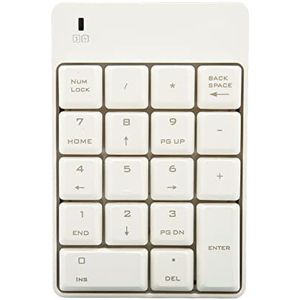 2.4G Draadloos Numeriek Toetsenblok, 18 Toetsen USB-poort Geluidsarm Ontwerp, Mini Financial Accounting Numeriek Toetsenblok voor Win 2000 voor OS voor XP voor Win 7 (Wit)