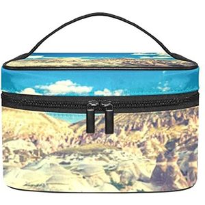 Spectaculaire rotsen make-up organizer tas, reismake-up tas organizer case draagbare cosmetische tas voor vrouwen en meisjes toiletartikelen, Meerkleurig, 22.5x15x13.8cm/8.9x5.9x5.4in