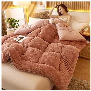 Pluizig dekbed, dikker dekbed dikker lam kasjmier deken winter zacht warm bed dekbed beddengoed,Roze,150x200cm（2.5kg）