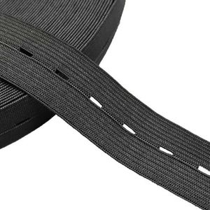 Knoopsgat gebreide elastische band rubberen band strech tape voor doe-het-zelf naaien kledingstuk broeken accessoires 15/20/25/30mm-zwart-30mm-10 meter