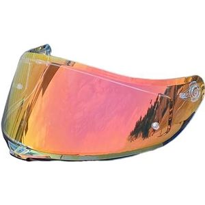Motorhelm vizier lens, Helmvizier, K5 gezichtsscherm vervangende UV-beschermende krasbestendige helmvizier compatibel met AGV K1 K1S K3SV K5 K5S helm (goud)(Revo Clear Red-day and Night)