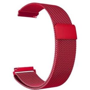 18mm 20mm 22mm metalen band geschikt for Garmin Vivoactive 3 4 4s band horloge geschikt for Venu 2 2s 3s SQ Forerunner 645 armband Milanese lus (Color : Red, Size : 18mm)