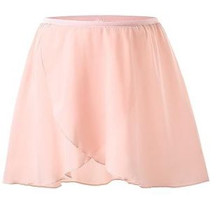 boruizhen Balletwikkelrok, dansrok, chiffon, balletrok, meisjes, met elastische tailleband, voor kinderen en dames, roze, 3-6 Jaar