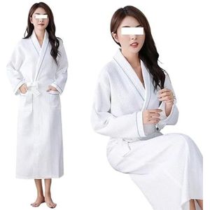 Katoenen dames lichtgewicht lente- en zomerjas Dunne badjas Pyjama Loungewear Douchewikkel Nachtkleding Lange nachtjapon for dames Met riem for verstelbare pasvorm Alle seizoenen Spa Hotel Nachtkledin