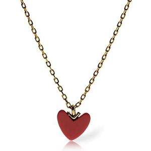 Sieradensets, 925 sterling zilver eenvoudig rood hart ketting dames prachtige temperament sieraden vriendin cadeau/rood