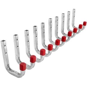 Gedotec 10 x wandhaken | montagehaken Afmetingen A x B 80 x 120 mm | Bevestigingshaken voor schroeven | Draagvermogen: 45 kg | Verzinkt staal Metalen haak in de vorm van een ""L