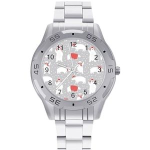 Leuke Polar Bears Mannen Zakelijke Horloges Legering Analoge Quartz Horloge Mode Horloges