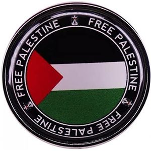 Stakee Palestina Vlag, Kapelspeld, Ronde Palestijnse Vlag, Pin, Palestina Emaille Brochure, Nationale Vlag, accesooire voor shirt, tas, 6.10*5.12inch, Metaal