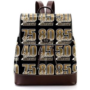 Gepersonaliseerde schooltassen boekentassen voor tiener gouden verjaardag emblemen, Meerkleurig, 27x12.3x32cm, Rugzak Rugzakken