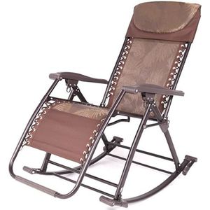 GEIRONV Vouwbare schommelstoelen, verstelbare hoek Sun Loungers Zomertuin Strandstoel Bureau Siesta Casual fauteuil Sofa stoel Fauteuils (Color : Brown)