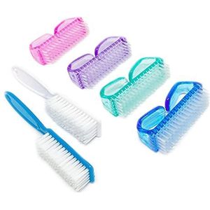 6 Stuks Nagelborstel Vingernagel Borstel Cleaner Hand Scrub Reinigingsborstel voor Tenendouche (L)