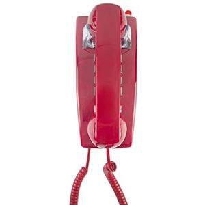 Opis WallFon kabel in rood: Bedraad nostalgie wandtelefoon voor echte retro liefhebbers