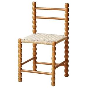 Keukenstoelen, rotan patio moderne vrijetijds houten eetkamerstoel, for binnen en buiten, achtertuin, veranda, wachtkamer(Brown,Long)