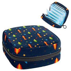 19, Periode Pouch Draagbaar, Tampon Opbergtas, Tampon Houder voor Portemonnee Vrouwelijke Product Organizer, Meerkleurig, 4.7x6.6x6.6 in/12x17x17 cm