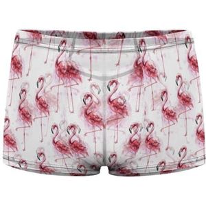 Aquarel Flamingo Heren Boxer Slips Sexy Shorts Mesh Boxers Ondergoed Ademend Onderbroek Thong