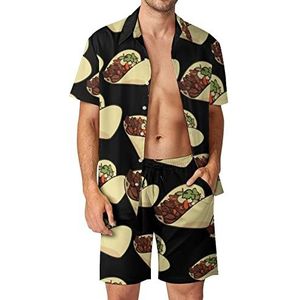 Taco's, Hawaiiaanse sets voor heren, button-down, korte mouwen, trainingspak, strandoutfits, S