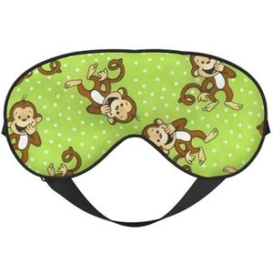 CRJSYCBYB Groene Slimme Aap Gedrukt Zacht Oogmasker Slapen Oogmasker Reizend Oogmasker