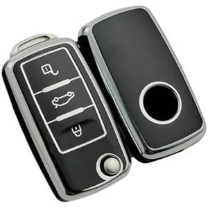 Sleutelbehuizing houder Autosleutel Case Cover Sleutelhanger Sleutel Voor Mouwen Voor Langyi Voor Sagitar Voor Jetta Voor Weiling Voor Bora Sleutelhanger Autosleutel Case Sleutelbehuizing(Schwarz)