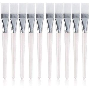 FRLUYNG 10 stuks gezichtsmaskers borstel professionele gezichtsmaskerborstel make-up borstel gereedschap maskerborstel met doorzichtige kunststof handgreep voor het aanbrengen van oogmaskers serum
