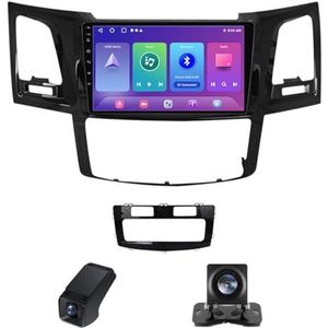 Android 13 Auto Radio geldt voor Toyota Fortuner 1 AN50 AN60 HILUX Revo Vigo 2005-2014 met Bluetooth Navi 9 inch Touchscreen Auto Radio met/AM Stuurwielbediening Achteruitrijcamera(A,NF-1)