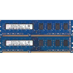 2x4 GB (totaal 8 GB) HYNIX HMT451U6AFR8C-PB 4GB PC3-12800U Desktop Geheugen