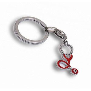 GreenFord Bomboniere sleutelhanger voor afstuderen, mini stethoscoop, rood, verpleegsters, 10 stuks (189P)
