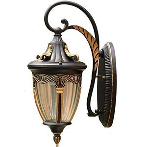 MOBYAT Binnen/Buiten wandlamp Zwart met geplaatste glazen kap One-Light LED Licht van de Muur Victoriaanse bronzen afwerking Helder Fixture Lantern gegoten aluminium exterieur Lantern wandlamp Art G