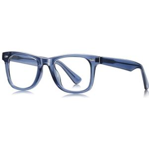 moomoobird Big Square Bril TR90 Frame Retro Gases Frame voor Vrouwen Mannen Trendy, Blauw met helder