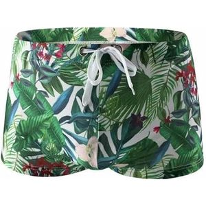 Mens Swimming Trunks Swimwear Men Swim Boxers Low Waist Sexy Swimsuit Swimming Trunks Shorts Hombre Bathing Suit-Green-L