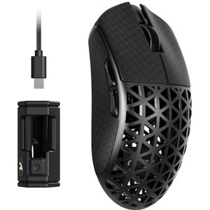 ATTACK - SHARK R5 - Draadloze Gamingmuis - Zwart - Koolstofvezel - 39g Ultralicht