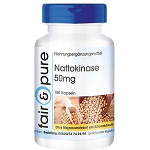 Fair & Pure® - Nattokinase capsules 50mg - 2000 FU per dagelijkse consumptie - vegan - zonder magnesiumstearaat - 180 capsules