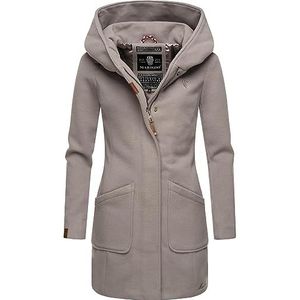 Marikoo Maikoo Winterjas voor dames, warme wollen mantel, lang, met capuchon, XS-XXL, grijs (zink grey), XL